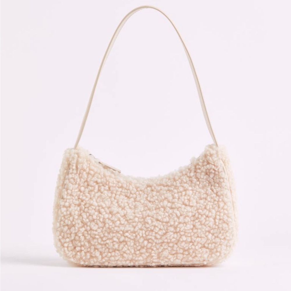 Cream teddy purse